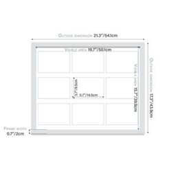 20X16 Inch 9 Opening Photo Collage Frame, Display Nine 6X4 Inch Photos, Multi Aperture Family Picture Frame, Light Grey - thumbnail 4