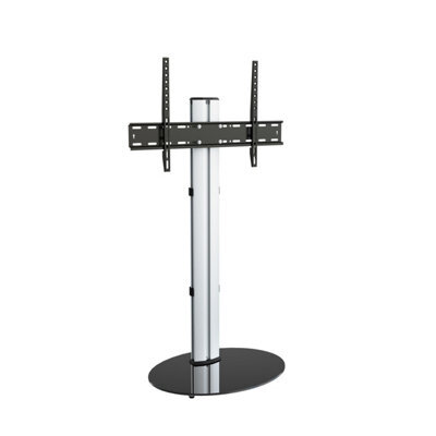 "Avf Eno 60Cm Pedestal Tv Stand, For Tvs 32-55"" - Silver & Black Glass" - image 1