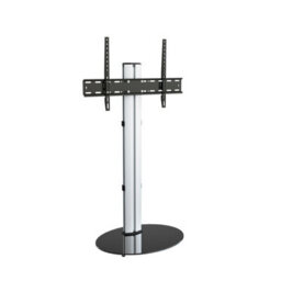 "Avf Eno 60Cm Pedestal Tv Stand, For Tvs 32-55"" - Silver & Black Glass" - thumbnail 7