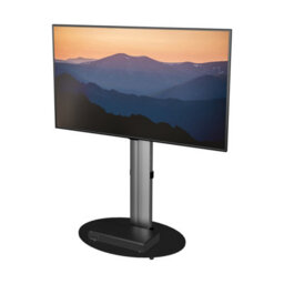 "Avf Eno 60Cm Pedestal Tv Stand, For Tvs 32-55"" - Silver & Black Glass" - thumbnail 6