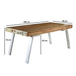 Wyld Haus Los Angeles Large Reclaimed Wood Dining Table With Metal Legs - thumbnail 3