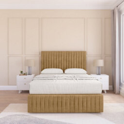 "Sloomy 2Ft6 Madison Divan Bed Base Mink Plush 2 Drawers, 12"" Footboard & 54"" Floor Standing Headboard - Small Single" - thumbnail 2