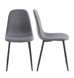 Hallowood Furniture Cullompton Dark Grey Fabric Dining Chair With Black Legs X 2 - thumbnail 8