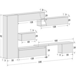 Decorotika Southsea Moduler Modern Tv Unit Wall Mount Customizable Layout High Gloss White - thumbnail 6