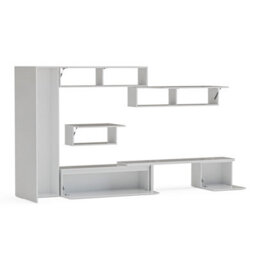 Decorotika Southsea Moduler Modern Tv Unit Wall Mount Customizable Layout High Gloss White - thumbnail 5