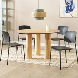 Beliani Set Of 2 Black Contemporary Armless Dining Chairs - Compact, Stain-Resistant Synthetic Seats, Iron Frame - thumbnail 2