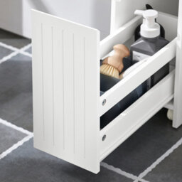 Sobuy Bzr111-W, Narrow Bathroom Cabinet Storage Cabinet Toilet Paper Roll Holder,white,w60Xd20Xh75 - thumbnail 4