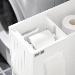 Sobuy Bzr111-W, Narrow Bathroom Cabinet Storage Cabinet Toilet Paper Roll Holder,white,w60Xd20Xh75 - thumbnail 8