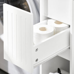 Sobuy Bzr111-W, Narrow Bathroom Cabinet Storage Cabinet Toilet Paper Roll Holder,white,w60Xd20Xh75 - thumbnail 5