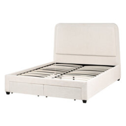 Beliani Bed With Storage Drawers Boucle Sardent 140 X 200 Cm (Eu Double) Off-White - thumbnail 6