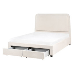 Beliani Bed With Storage Drawers Boucle Sardent 140 X 200 Cm (Eu Double) Off-White - thumbnail 4
