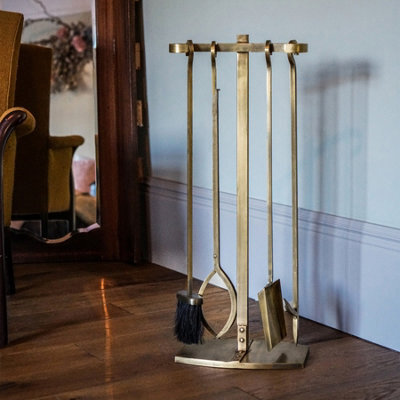 Ivyline Fireside Companion Set Brass H72Cm W28.5Cm - image 1