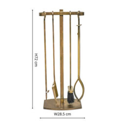 Ivyline Fireside Companion Set Brass H72Cm W28.5Cm - thumbnail 6
