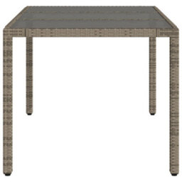 Berkfield Garden Table With Glass Top Grey 150X90X75 Cm Poly Rattan - thumbnail 5