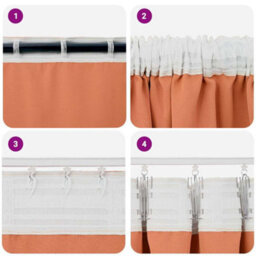Berkfield Curtains With Curtains 2 Pcs Terracotta 260 X 140 Cm Polyester - thumbnail 6