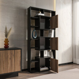 Decorotika Monaco Modern Bookcase Black Alina - thumbnail 3