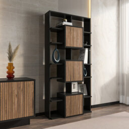 Decorotika Monaco Modern Bookcase Black Alina - thumbnail 2
