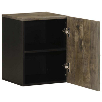 Berkfield Sturdy Wall-Mounted Bathroom Cabinet Black 38X33X48 Cm Solid Wood Mango - image 1