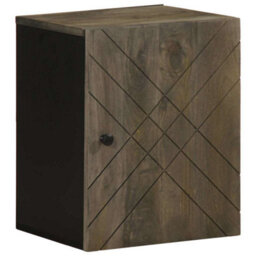 Berkfield Sturdy Wall-Mounted Bathroom Cabinet Black 38X33X48 Cm Solid Wood Mango - thumbnail 2