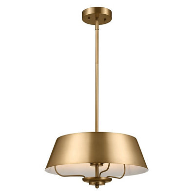 Luminosa Lighting Elstead Luella 3 Light Duo-Mount Pendant Brushed Natural Brass - image 1