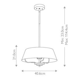 Luminosa Lighting Elstead Luella 3 Light Duo-Mount Pendant Brushed Natural Brass - thumbnail 2
