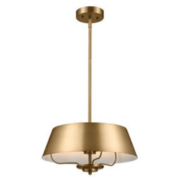 Luminosa Lighting Elstead Luella 3 Light Duo-Mount Pendant Brushed Natural Brass - thumbnail 1