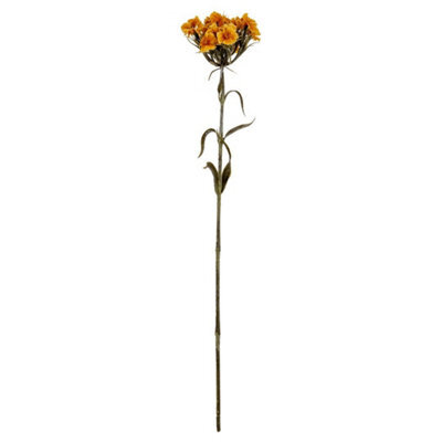Hill Interiors Yellow Dianthus Spray Artificial Flower - Plastic - L14 X W14 X H55 Cm - Yellow - image 1