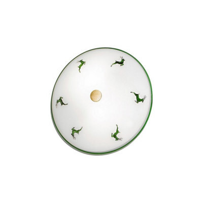 Luminosa Lighting Luminosa Nonna Cottage Style Glass Patterned Flush Ceiling Lamp Antique Brass, 2X E14 - image 1