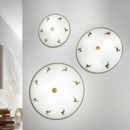 Luminosa Lighting Luminosa Nonna Cottage Style Glass Patterned Flush Ceiling Lamp Antique Brass, 2X E14 - thumbnail 2