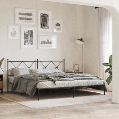 Berkfield Metal Bed Frame Without Mattress With Headboard Black 183X213Cm - image 1