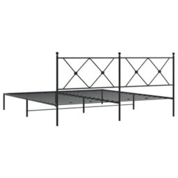 Berkfield Metal Bed Frame Without Mattress With Headboard Black 183X213Cm - thumbnail 6