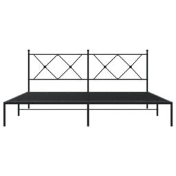 Berkfield Metal Bed Frame Without Mattress With Headboard Black 183X213Cm - thumbnail 4