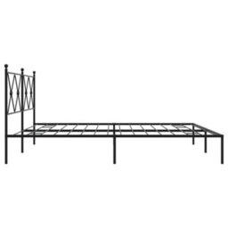 Berkfield Metal Bed Frame Without Mattress With Headboard Black 183X213Cm - thumbnail 5