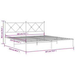 Berkfield Metal Bed Frame Without Mattress With Headboard Black 183X213Cm - thumbnail 8