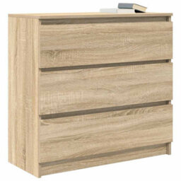 Berkfield Sideboard Sonoma Oak 80X35X76 Cm Engineered Wood - thumbnail 4