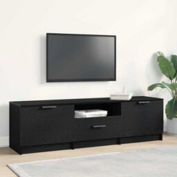 Berkfield Tv Cabinet - Black Oak - 140X35X40 Cm - Made Of Engineered Wood