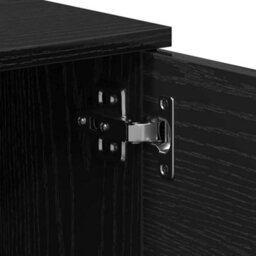 Berkfield Tv Cabinet - Black Oak - 140X35X40 Cm - Made Of Engineered Wood - thumbnail 9