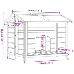 Berkfield Dog Kennel Mocha 96X87X80.5 Cm Solid Wood Pine - thumbnail 7