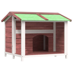 Berkfield Dog Kennel Mocha 96X87X80.5 Cm Solid Wood Pine - thumbnail 2