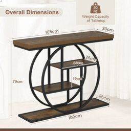 4 Tier Console Table 105Cm Entryway Table W/ Storage Shelves - thumbnail 2