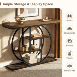 4 Tier Console Table 105Cm Entryway Table W/ Storage Shelves - thumbnail 3