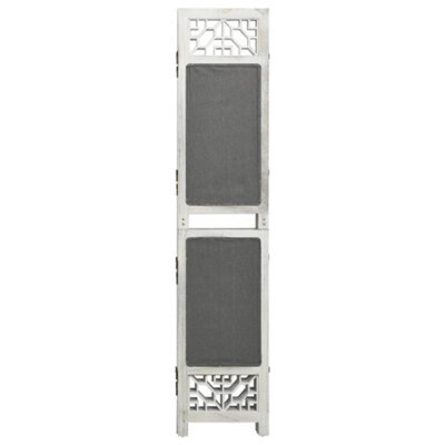 Berkfield Elegant 3-Panel Room Divider Grey 105X165 Cm Fabric - image 1