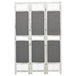 Berkfield Elegant 3-Panel Room Divider Grey 105X165 Cm Fabric - thumbnail 2