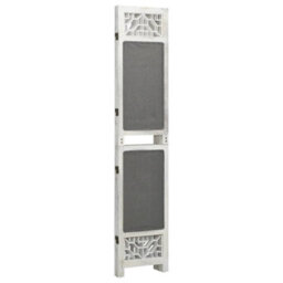 Berkfield Elegant 3-Panel Room Divider Grey 105X165 Cm Fabric - thumbnail 3