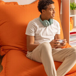 Icon Giant Indoor Outdoor Bean Bag Floor Cushion Burnt Orange - thumbnail 7
