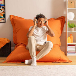 Icon Giant Indoor Outdoor Bean Bag Floor Cushion Burnt Orange - thumbnail 4