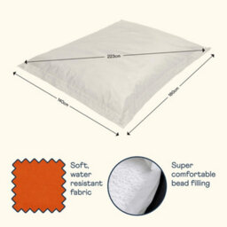 Icon Giant Indoor Outdoor Bean Bag Floor Cushion Burnt Orange - thumbnail 9