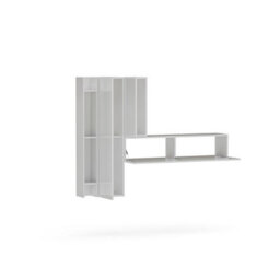 Decorotika Linz Moduler Modern Tv Unit Wall Mount Customizable Layout High Gloss White - thumbnail 5