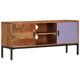 Berkfield Tv Cabinet Honey Brown And Grey 110X30X50 Cm Solid Wood Acacia - thumbnail 1