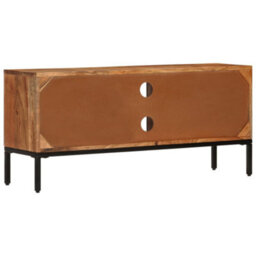 Berkfield Tv Cabinet Honey Brown And Grey 110X30X50 Cm Solid Wood Acacia - thumbnail 5